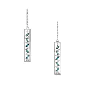 Σκουλαρίκια με London Blue Topaz & Διαμάντια Λευκόχρυσος Κ14 SKU-72562