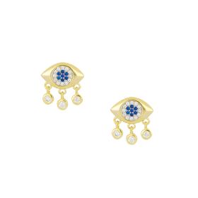 Σκουλαρίκια Ματάκια Ασήμι 925° με Ζιργκόν SKU-72281