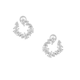 Σκουλαρίκια Καρφωτά Ασήμι 925° με Λευκά Ζιργκόν SKU-72335