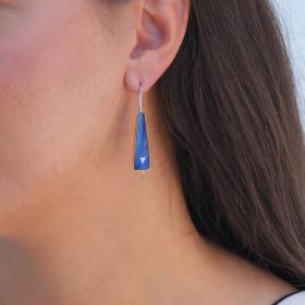 Σκουλαρίκια Χρυσός Κ14 & Ασήμι 925° με Quartz Spinel SKU-72259