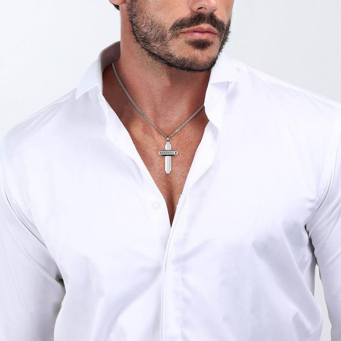 Ανδρικό Κολιέ Σταυρός Sector Premium από Ανοξείδωτο Ατσάλι | SAVK01 SKU-72720