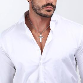 Ανδρικό Κολιέ Σταυρός Sector Premium από Ανοξείδωτο Ατσάλι | SAVK01 SKU-72720