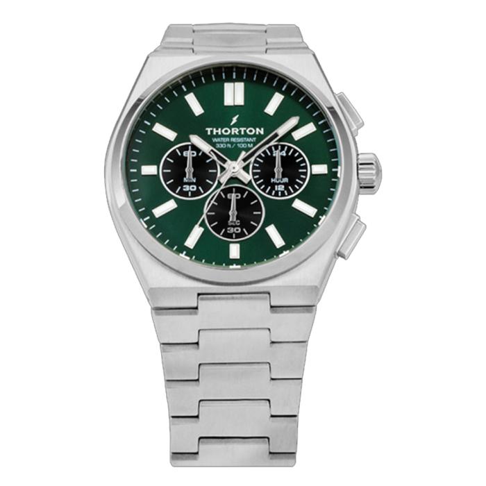 THORTON Torstein Chronograph Green Dial Silver Bracelet