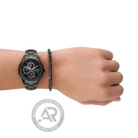 Ανδρικό Ρολόι ARMANI EXCHANGE Dante Μαύρο Σετ με Βραχιόλι | AX7156SET SKU-73217