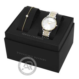 Ρολόι ARMANI EXCHANGE Lola με Ασημί Καντράν & Βραχιόλι ΑΧ | AX7156SET SKU-73218