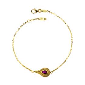 Βραχιόλι σε Βυζαντινό Ύφος Χρυσός Κ14 με Ζιργκόν SKU-73715