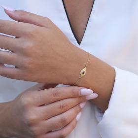 Βραχιόλι σε Βυζαντινό Ύφος Χρυσός Κ14 με Ζιργκόν SKU-73715