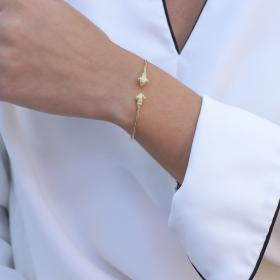 Βραχιόλι Χειροπέδα Χρυσός Κ14 σε Αρχαιοελληνικό Ύφος SKU-73719