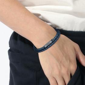 Βραχιόλι Ανδρικό Hugo Boss με Μπλέ Δέρμα & Ατσάλι | 1580494M SKU-73301