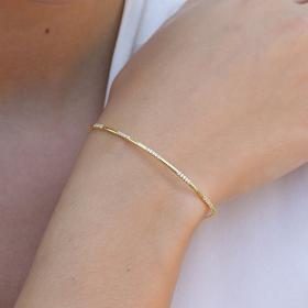 Βραχιόλι Χειροπέδα Χρυσός Κ14 με Ζιργκόν SKU-73360