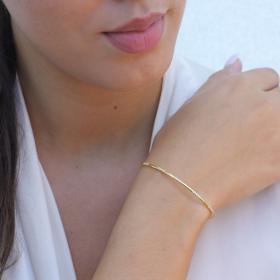 Βραχιόλι Χειροπέδα Χρυσός Κ14 με Ζιργκόν SKU-73360