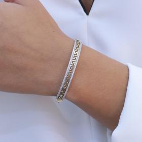 Βραχιόλι Μαίανδρος Χρυσός Κ9 με Ζιργκόν SKU-73623