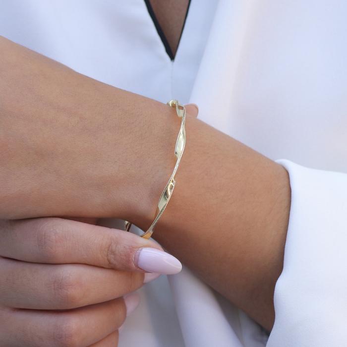 Βραχιόλι Χειροπέδα Γυναικείο Χρυσός Κ14 SKU-73731