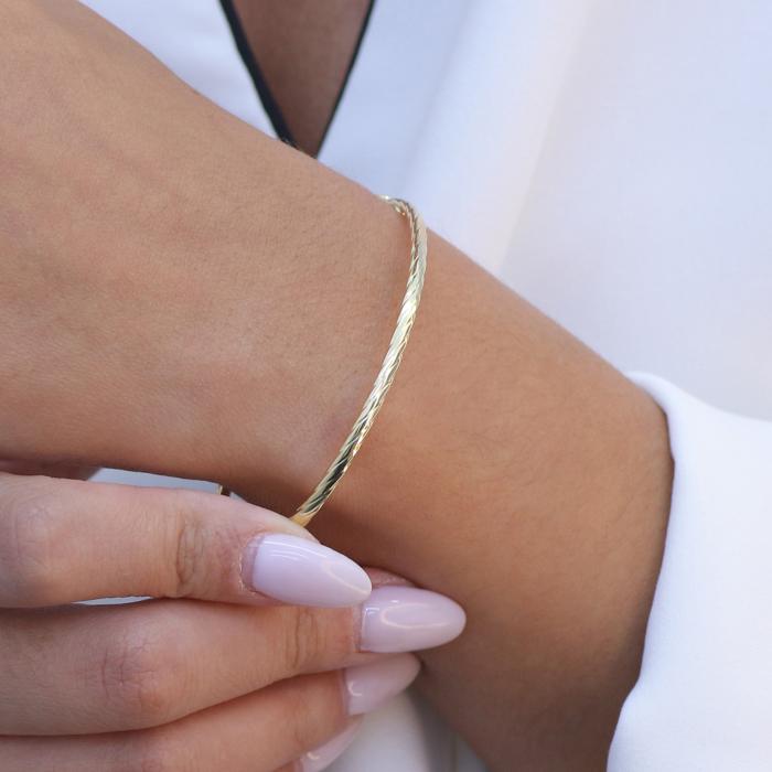 Βραχιόλι Χειροπέδα Χρυσός Κ14 SKU-73732