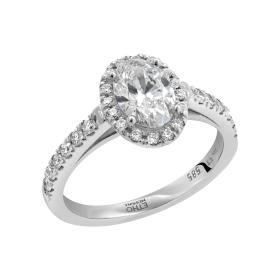 Δαχτυλίδι Λευκόχρυσος Κ14 με Lab Grown Diamonds SKU-73267