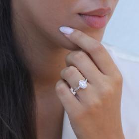 Δαχτυλίδι Λευκόχρυσος Κ14 με Lab Grown Diamonds SKU-73267