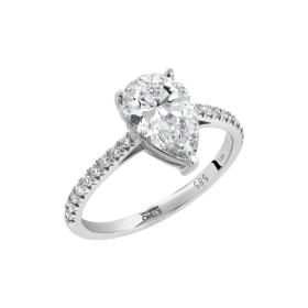 Δαχτυλίδι Λευκόχρυσος Κ14 με Lab Grown Diamonds SKU-73268