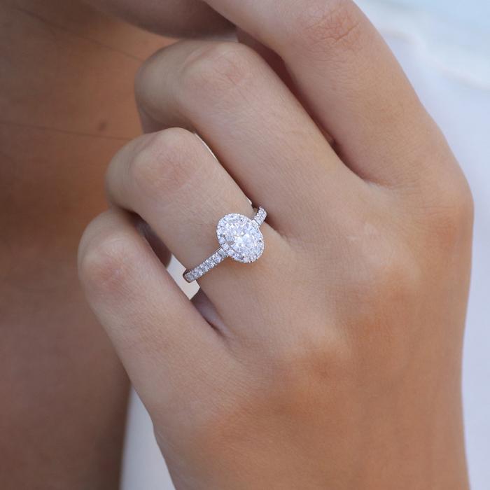 Δαχτυλίδι Λευκόχρυσος Κ14 με Lab Grown Diamonds SKU-73267