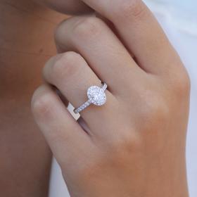 Δαχτυλίδι Λευκόχρυσος Κ14 με Lab Grown Diamonds SKU-73267