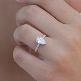 Δαχτυλίδι Λευκόχρυσος Κ14 με Lab Grown Diamonds SKU-73268