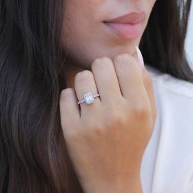 Δαχτυλίδι με Lab Grown Diamonds Λευκόχρυσος Κ14 SKU-73271