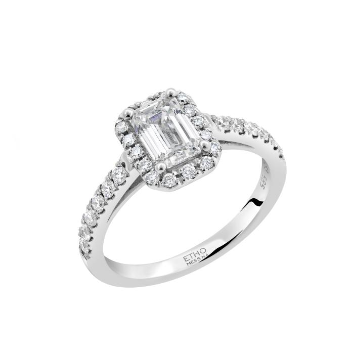 Δαχτυλίδι με Lab Grown Diamonds Λευκόχρυσος Κ14 SKU-73271