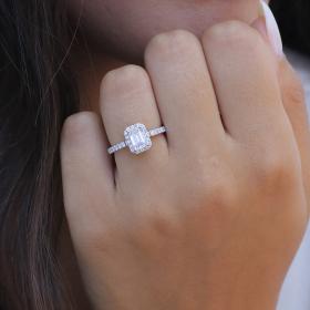 Δαχτυλίδι με Lab Grown Diamonds Λευκόχρυσος Κ14 SKU-73271