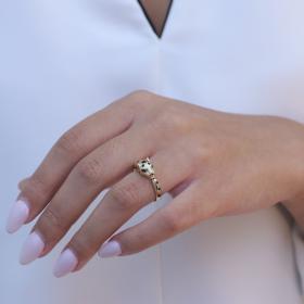 Δαχτυλίδι Πάνθηρας Χρυσός Κ14 με Ζιργκόν SKU-73400