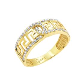 Δαχτυλίδι Μαίανδρος Χρυσός Κ9 με Ζιργκόν SKU-73622