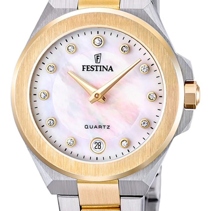 FESTINA Crystals MOP Dial & Two Tone Bracelet