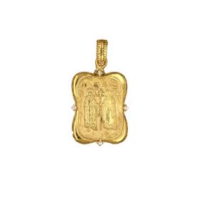 Φυλαχτό Κωνσταντινάτο Χρυσός Κ9 με Ζιργκόν SKU-73778