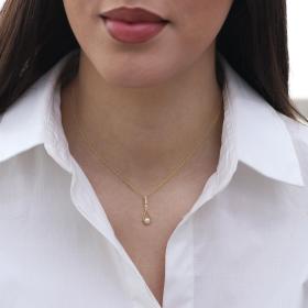 Κολιέ με Μαργαριτάρι Χρυσός Κ9 SKU-73392