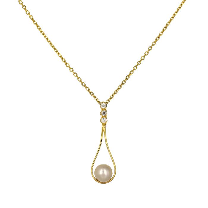 Κολιέ με Μαργαριτάρι Χρυσός Κ9 SKU-73392