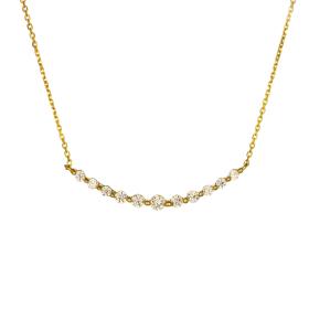 Κολιέ Χρυσός Κ9 με Λευκά Ζιργκόν SKU-73871