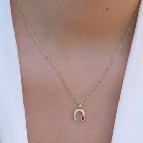 Μενταγιόν Πέταλο με Ματάκι Χρυσός Κ9 SKU-73406