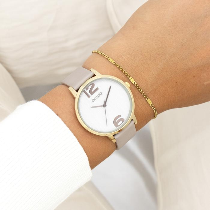 OOZOO Timepieces Beige Strap & White Dial