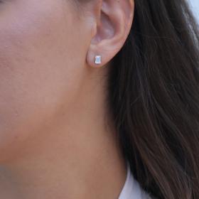 Σκουλαρίκια με Lab Grown Diamonds Λευκόχρυσος Κ14 SKU-73277