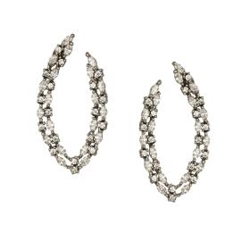 Σκουλαρίκια Κρεμαστά Λευκόχρυσος Κ9 με Λευκά Ζιργκόν SKU-73868