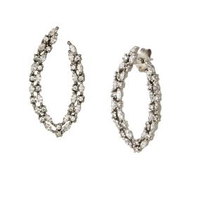 Σκουλαρίκια Κρεμαστά Λευκόχρυσος Κ9 με Λευκά Ζιργκόν SKU-73868