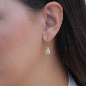 Σκουλαρίκια Κρεμαστά Δάκρυ Χρυσός Κ9 με Ζιργκόν SKU-73502