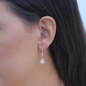 Σκουλαρίκια Κρεμαστά Δάκρυ Χρυσός Κ9 με Ζιργκόν SKU-73639