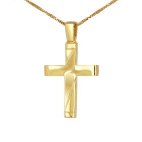 Σταυρός Διπλής Όψεως Χρυσός Κ14 SKU-73785