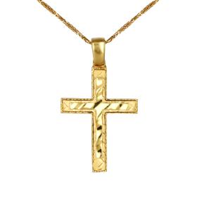 Σταυρός Διπλής Όψεως Χρυσός Κ14 SKU-73785