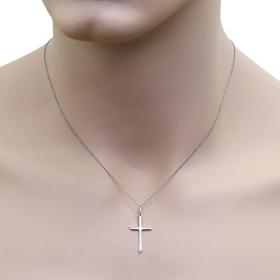 Σταυρός Λευκόχρυσος Κ18 με Λουστρέ Φινίρισμα SKU-73528