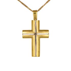 Σταυρός Ανδρικός Κλασικός Χρυσός & Λευκόχρυσος Κ14 SKU-73388