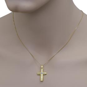 Σταυρός Ανδρικός Κλασικός Χρυσός & Λευκόχρυσος Κ14 SKU-73388