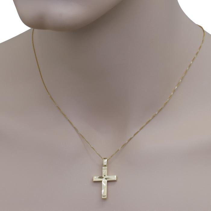 Σταυρός Διπλής Όψεως Χρυσός Κ14 SKU-73785