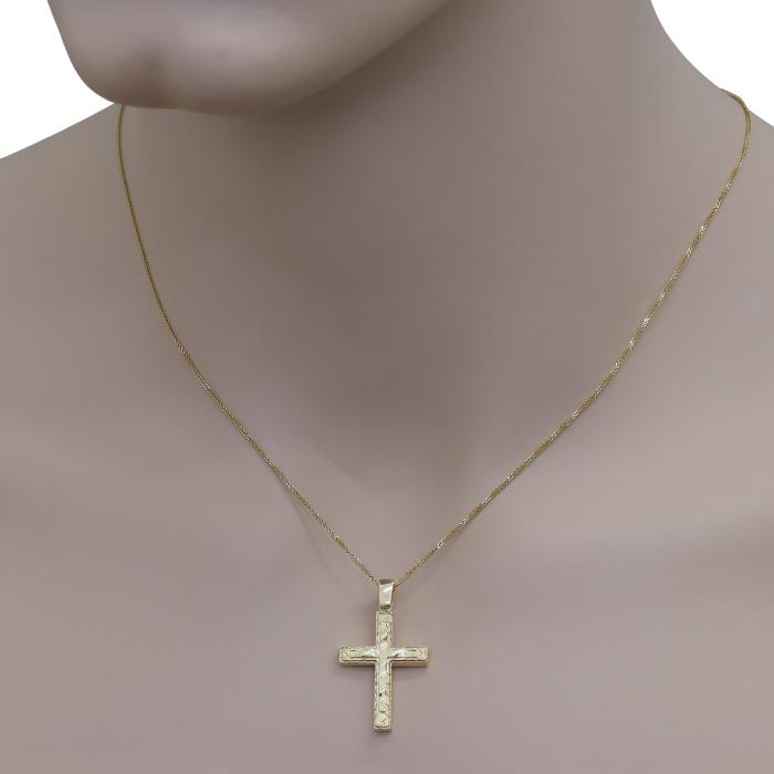 Σταυρός Διπλής Όψεως Χρυσός Κ14 SKU-73785