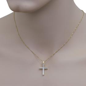 Σταυρός Aνδρικός Χρυσός & Λευκόχρυσος Κ14 SKU-73786