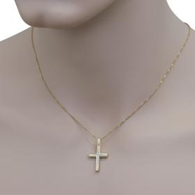 Σταυρός Aνδρικός Χρυσός & Λευκόχρυσος Κ14 SKU-73786